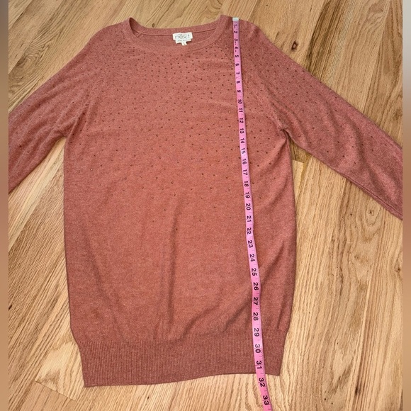 Angora Longline Crewneck Fuzzy Sweater with Rhinestones Size US 10 - Picture 6 of 14